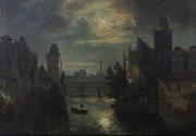 River by night Ferdinand Lepie